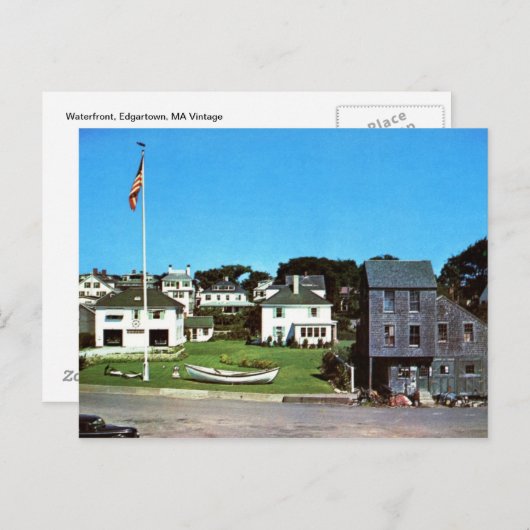 ウォーターフロント、エドガータウン、MAヴィンテージ ポストカード (正面/裏面)