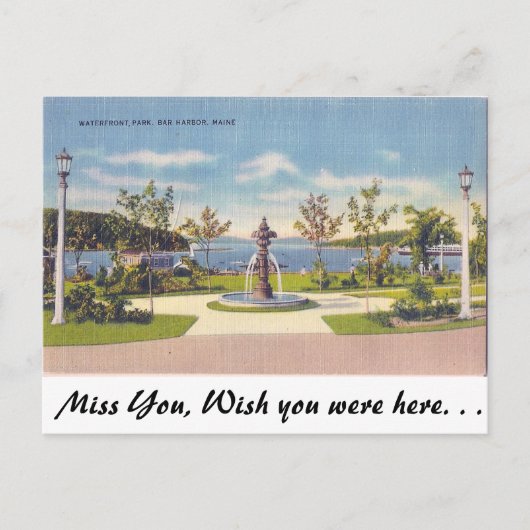 ウォーターフロント、バーハーバーメイン ポストカード (正面)