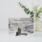 ウォーターフ凍っていォールバターミルク秋はがき ポストカード (スタンド正面)