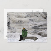 ウォーターフ凍っていォールバターミルク秋はがき ポストカード (正面/裏面)