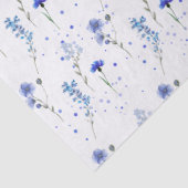 ウォーターブルーの野生の花の結婚式 薄葉紙 (詳細)