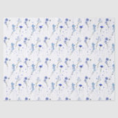 ウォーターブルーの野生の花の結婚式 薄葉紙 (正面)