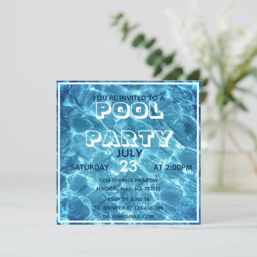 ウォータープールパーティの招待状 招待状 (スタンド正面)