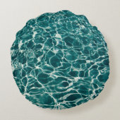 ウォータープール海ブルーグリーン ラウンドクッション (裏面)