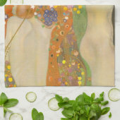 ウォーターヘビIIバイグスタフクリムト、アールヌーボー キッチンタオル (折り畳み)