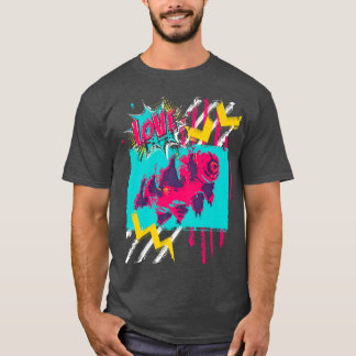 ウォーターベアカラフルヴィンテージポップ・アートのArt Tee 90sディストリー Tシャツ