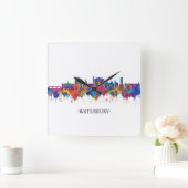 ウォーターベリーコネチカットのスカイライン スクエア壁時計 (ホーム)