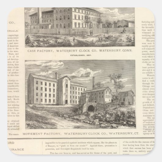 ウォーターベリー時計会社 スクエアシール (正面)