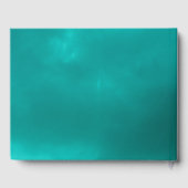 ウォーターホームブルブルーティール(緑がかった色)ターコイズ結婚ズ ゲストブック (裏面)