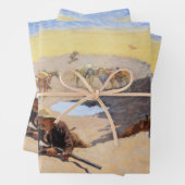 ウォーターホールで戦うカウボーイズ ラッピングペーパーシート (インサイチュ)