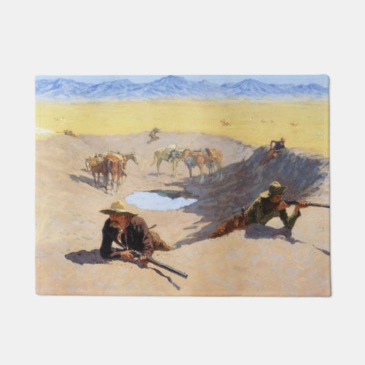 ウォーターホールの戦い(Frederic Remington) ドアマット (正面)