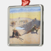 ウォーターホールの戦い(Frederic Remington) メタルオーナメント (左)