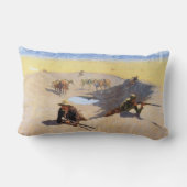 ウォーターホールの戦い(Frederic Remington) ランバークッション (裏面)