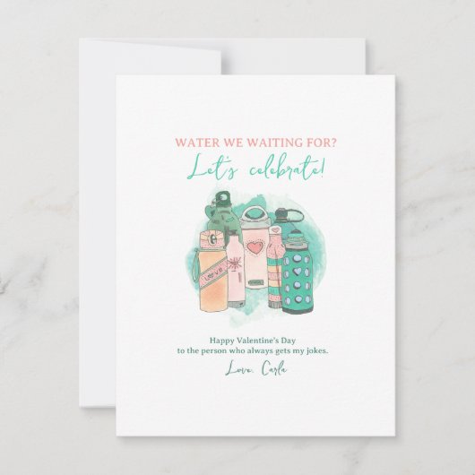 ウォーターボおもしろいトルバレンタインズデイホリデーカード シーズンカード (正面)