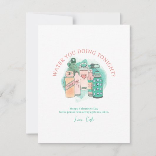 ウォーターボおもしろいトルバレンタインズデイホリデーカード シーズンカード (正面)