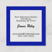 ウォーターボトルとテープメジャーボウ スクエア名刺 (裏面)