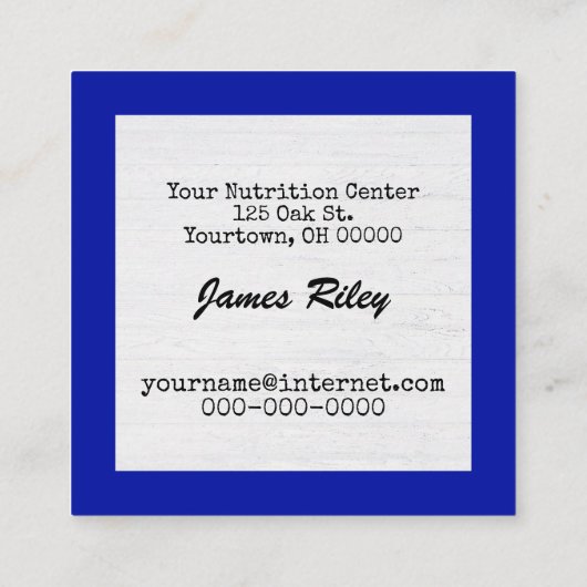 ウォーターボトルとテープメジャーボウ スクエア名刺 (裏面)