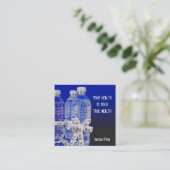 ウォーターボトルとテープメジャーボウ スクエア名刺 (スタンド正面)