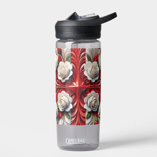 ウォーターボトルと英語バラデザイン ウォーターボトル (左面)