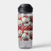 ウォーターボトルと英語バラデザイン ウォーターボトル (背面)