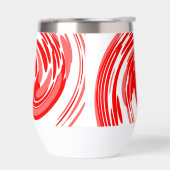 ウォーターボトルの赤い旋回デザイン (左面)