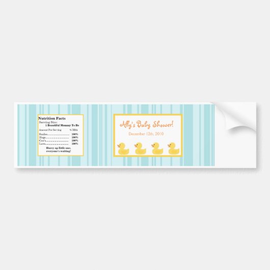 ウォーターボトルゴムダッキー(アヒルちゃん)気泡 バンパーステッカー (正面)