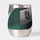 ウォーターボトルトレンド抽象芸術アート白黒グリーン (右面)