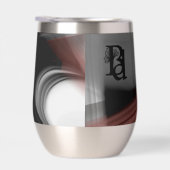 ウォーターボトルトレンド抽象芸術アート白黒パウダー (右面)