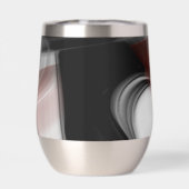 ウォーターボトルトレンド抽象芸術アート白黒パウダー (背面)