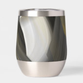 ウォーターボトルトレンド抽象芸術アート白黒金ゴールド (背面)