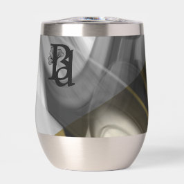 ウォーターボトルトレンド抽象芸術アート白黒金ゴールド