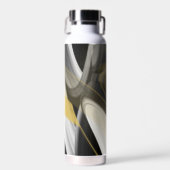 ウォーターボトルトレンド抽象芸術アート白黒金ゴールド ウォーターボトル (正面)