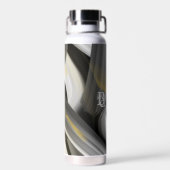 ウォーターボトルトレンド抽象芸術アート白黒金ゴールド ウォーターボトル (背面)