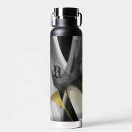 ウォーターボトルトレンド抽象芸術アート白黒金ゴールド ウォーターボトル