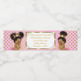 ウォーターボトルラベルのツインガール，アフリカ，エnic，ピンク ペットボトルラベル