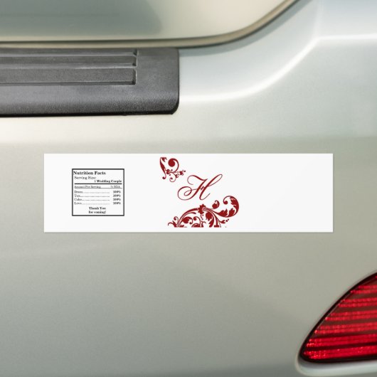 ウォーターボトルラベルクリムゾンレッドフローラフィリーグリー バンパーステッカー (車上)