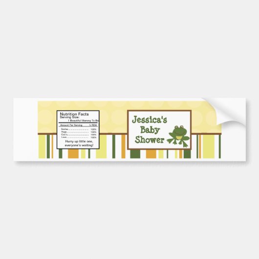 ウォーターボトルラベルジャングルベビー バンパーステッカー (正面)