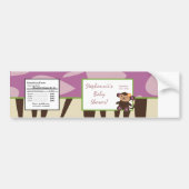 ウォーターボトルラベルパープルジャカナ赤ちゃんシャワー バンパーステッカー (正面)