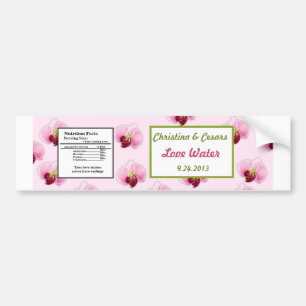 ウォーターボトルラベルピンク蘭ロングステムフラワーGr バンパーステッカー