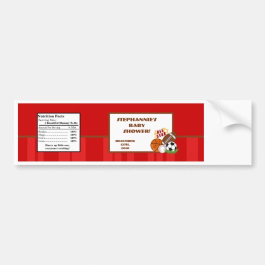 ウォーターボトルラベル全星赤 バンパーステッカー (正面)