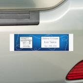 ウォーターボトルラベル紙飛行機飛んでいるブルーループ バンパーステッカー (車上)