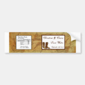 ウォーターボトルラベル西女性のカーボーイ帽子/ブーツブラウン バンパーステッカー (正面)