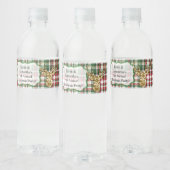 ウォーターボトルラベル金ゴールドグリッタートナカイ格子柄Buc ペットボトルラベル (ボトル)