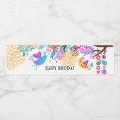 ウォーターボトルラベル – かわいい鳥、木 ペットボトルラベル (シングルラベル)