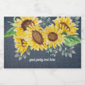 ウォーターボトルラベル – ひまわり スパークリングワインラベル (シングルラベル)