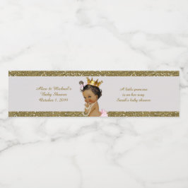 ウォーターボトルラベル、サラの赤ちゃんシャワー、白金ゴールド ペットボトルラベル