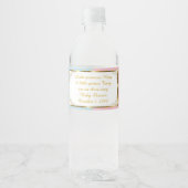 ウォーターボトルラベル、ツインベビーシャワー、ブルーピンク2 ペットボトルラベル (正面)