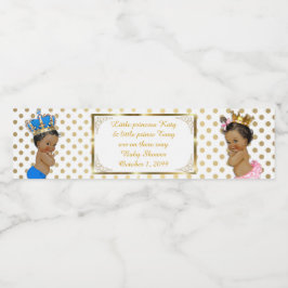 ウォーターボトルラベル、ツインベビーシャワー、白金ゴールド ペットボトルラベル