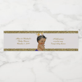 ウォーターボトルラベル、トニーの赤ちゃんシャワー、白金ゴールド ペットボトルラベル
