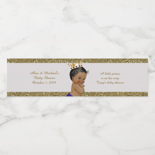 ウォーターボトルラベル、トニーの赤ちゃんシャワー、白金ゴールド ペットボトルラベル (シングルラベル)